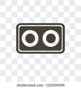 Cassette vector icon isolated on transparent background, Cassette logo concept