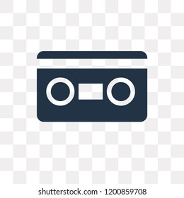 Cassette vector icon isolated on transparent background, Cassette transparency concept can be used web and mobile