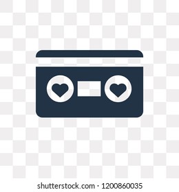 Cassette vector icon isolated on transparent background, Cassette transparency concept can be used web and mobile