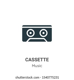 Cassette vector icon on white background. Flat vector cassette icon symbol sign from modern music collection for mobile concept and web apps design.