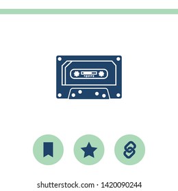 Cassette vector icon.Simple flat icon on white background.