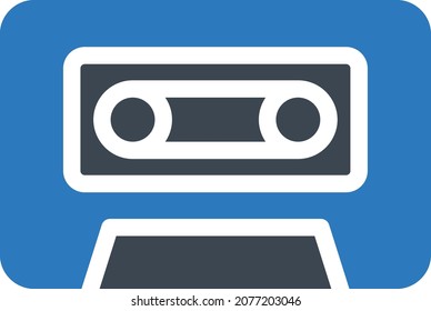 cassette vector illustration isolated on a transparent background. glyph vector icons for concept or web graphics.