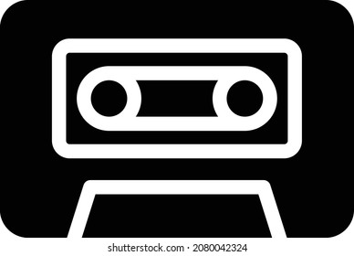 Kassette, Vektorgrafik einzeln auf transparentem Hintergrund. glyph-Vektorsymbole für Konzept- oder Web-Grafiken.