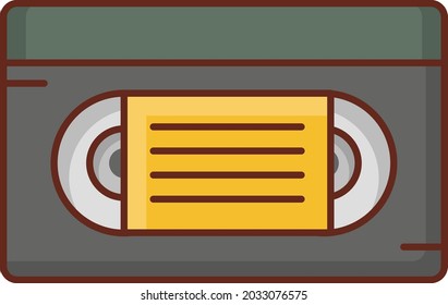 ilustración del vector de cassette en un fondo transparente. Símbolos de calidad premium. Icono de color plano de línea vectorial para el concepto y el diseño gráfico.