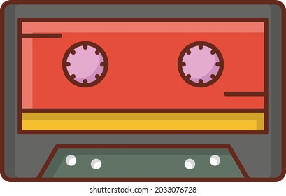 cassette Vector illustration on a transparent background. Premium quality symbols. Vector Line Flat color  icon for concept and graphic design.