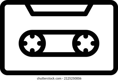 ilustración del vector de cassette en un fondo transparente. Símbolos de calidad premium. Icono vectorial de trazo para el concepto y diseño gráfico.