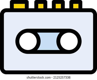 cassette Vector illustration on a transparent background. Premium quality symbols. Stroke vector icon for concept and graphic design.