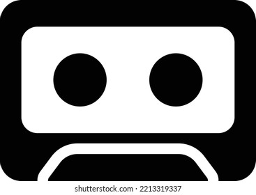 ilustración del vector de cassette en un fondo transparente. Símbolos de calidad superior. Iconos vectoriales de glifos para diseño de conceptos y gráficos. 
