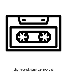 Cassette Vector Line Icon Design