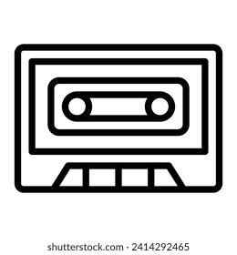 Cassette Vector Line Icon Design