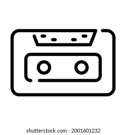 Icono de línea vector de cassette - Ilustración vectorial de alta calidad de estilo moderno.