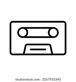 cassette Vector Lineal Icon on white background.