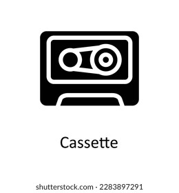 Cassette Vector   Solid Icons. Simple stock illustration stock
