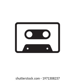 Cassette Vector Solid Style Icon.
