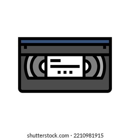 cassette video retro gadget color icon vector. cassette video retro gadget sign. isolated symbol illustration