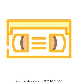 cassette video retro gadget color icon vector. cassette video retro gadget sign. isolated symbol illustration