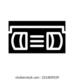 cassette video retro gadget glyph icon vector. cassette video retro gadget sign. isolated symbol illustration