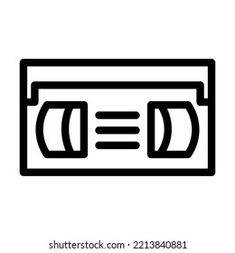 cassette video retro gadget line icon vector. cassette video retro gadget sign. isolated contour symbol black illustration