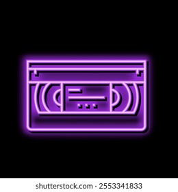 vídeo cassette retro gadget neon luz sinal vetor. vídeo cassette retro gadget ilustração