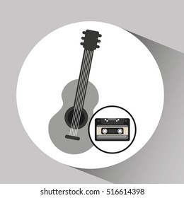 cassette vintage guitar style hipster vector illustration eps 10