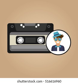cassette vintage man style hipster vector illustration eps 10