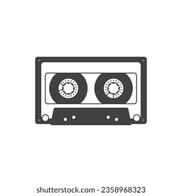 Cassette vintage object for 80s revival  isolated on white background, Cassette icon in flat style, Trendy Flat style for graphic design, logo, Web site, social media, UI, 