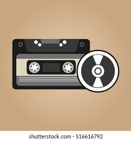 cassette vynil disk retro vector illustration eps 10