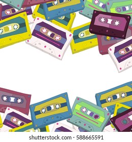 Cassettes illustration, border