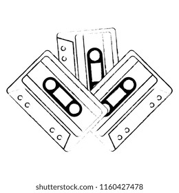 cassettes music isolated icons