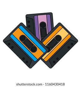 cassettes music isolated icons