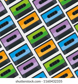 cassettes music pattern background