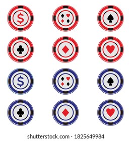 cassino chip coin icon vector symbol