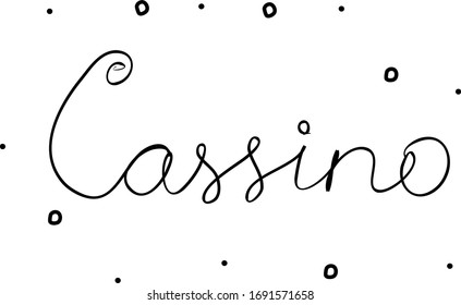 Cassino phrase handwritten with a calligraphy brush. Casino in portuguese. Modern brush calligraphy. Isolated word black