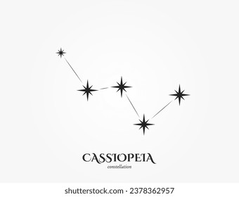 cassiopeia constellation. astronomy and stars design element. isolated vector image