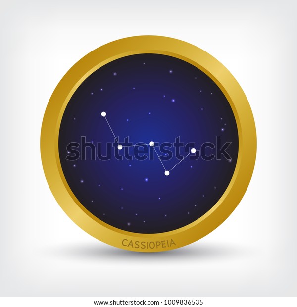 Cassiopeia Constellation Golden Circle Group Star Stock Vector Royalty Free 1009836535 7206