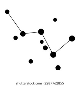 Cassiopeia constellation map. Vector illustration.