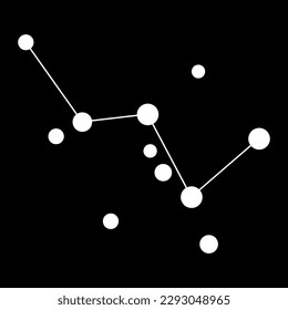 Cassiopeia constellation map. Vector illustration.