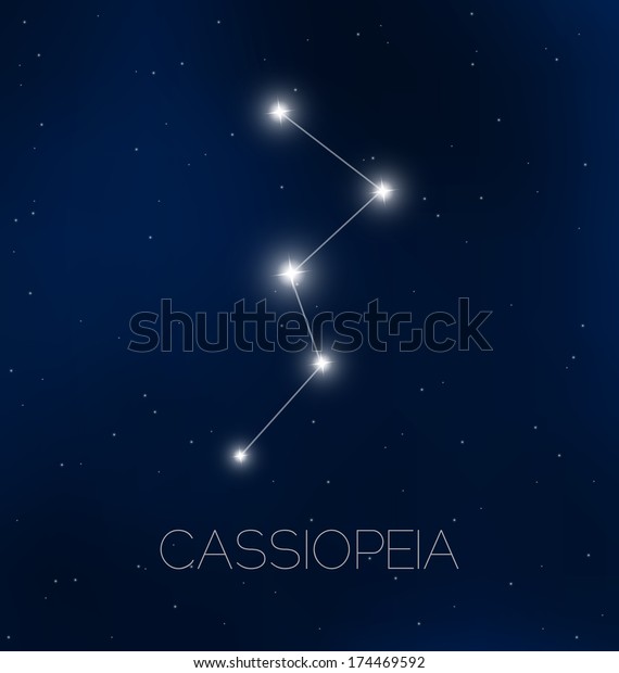 Cassiopeia Constellation Night Sky Immagine Vettoriale Stock Royalty 6170