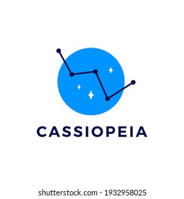 Cassiopeia-Sternkonstellation Logo Vektorsymbol