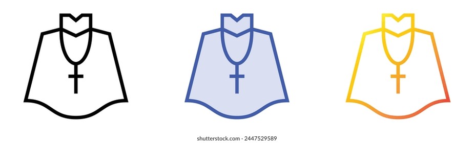 cassock icon. Linear, Blue Fill and Gradient Style Design Isolated On White Background