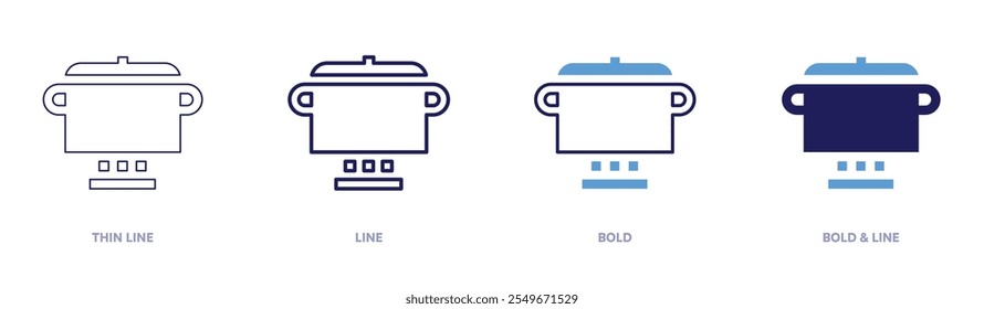 Cassole icon in 4 different styles. Thin Line, Line, Bold, and Bold Line. Duotone style. Editable stroke.