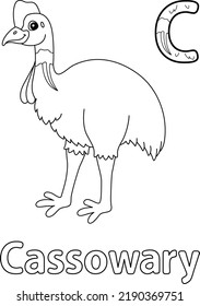 Cassowary Alphabet ABC Coloring Page C