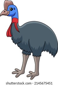 Cassowary Animal Cartoon Colored Clipart 