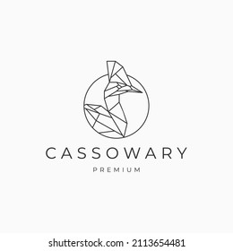 Cassowary logo vector icon design template
