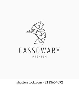 Cassowary logo vector icon design template