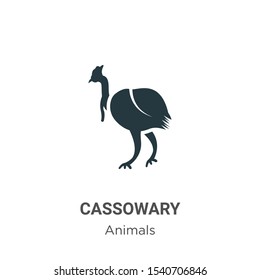 Cassowary vector icon on white background. Flat vector cassowary icon symbol sign from modern animals collection for mobile concept and web apps design.