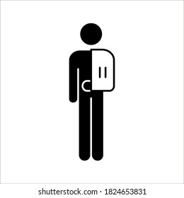 Vector de icono de transmisión. Brazo roto, fractura ósea, fundición ortopédica de yeso, icono de rehabilitación de traumas sobre fondo blanco