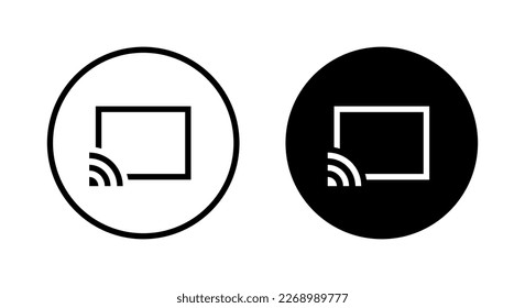 Cast icon vector. Chromecast, screencast sign symbol