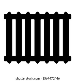 Cast iron battery Heating radiator icon black color vector illustration flat style image icon black color