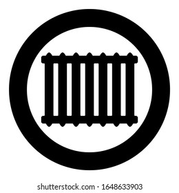 Cast iron battery Heating radiator icon in circle round black color vector illustration flat style image